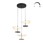 Lámpara suspendida triple Abisal LED luz indirecta regulable