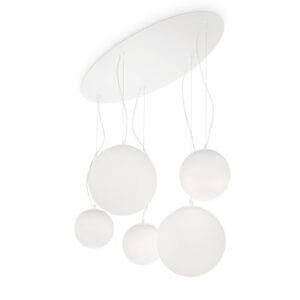 Lámpara de techo suspendida Mapa Bianco 5 globos E27