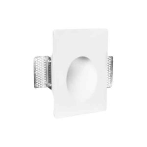 Aplique empotrable de pared baliza o señalización en yeso escayola LED 1W 3200K ovalado trimless