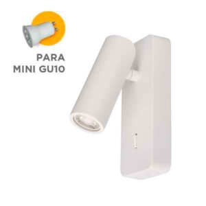 Aplique de pared GU10 mini Notte con lector orientable