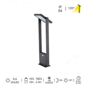 Baliza solar Popa LED exterior orientable IP54 60CM 100CM
