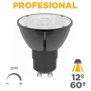 Bombilla LED GU10 6.5W Profesional Altas Prestaciones 12º Spot 60º Flood