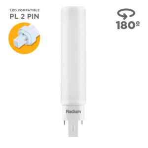 Bombilla LED sustitución PL G24q 2 pines 10W 990 lúmenes