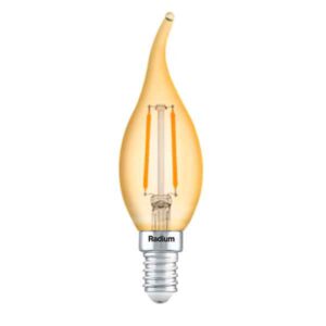 Bombilla vela candela LED Gold Filamento punta torcida 4W 2400K E14