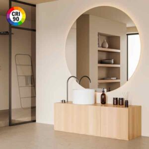 Espejo iluminado con luz LED Bari 32W, 43W y 58W redondo touch customizable