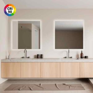 Espejo iluminado con luz LED Estela 50W y 61W touch customizable