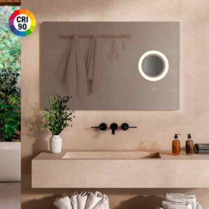 Espejo iluminado con luz LED Olter 50W y 61W customizable con aumento 5x