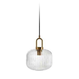 Lámpara de techo colgante E27 cristal rayado modelo MD46