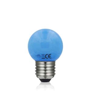 Bombilla esférica LED 1W E27 Azul