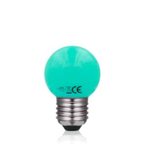 Bombilla esférica LED 1W E27 Verde