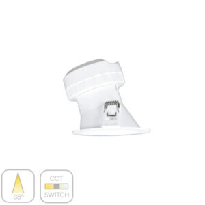 Downlight LED empotrable redondo Pulcom Asimétrico 8W Switch IP44