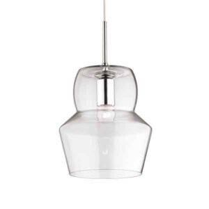 Lámpara de techo Zeno Big E27 globo cristal soplado fumé