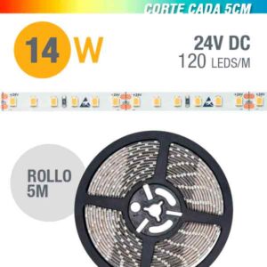 Tira LED 14.4W 24V IP20 5CM-CUT - Rollo 5 Metros