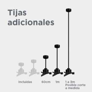 Tijas D21 para ventilador de techo Anne Victoria Alma Nox Balcony