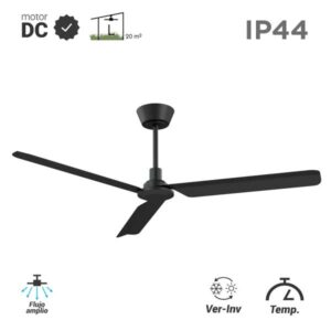 Ventilador de techo Nox DC Grande Estilo Industrial palas acero IP44 (1320)