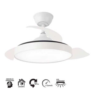 Ventilador lámpara de techo Sidney DC palas retráctiles (1070)